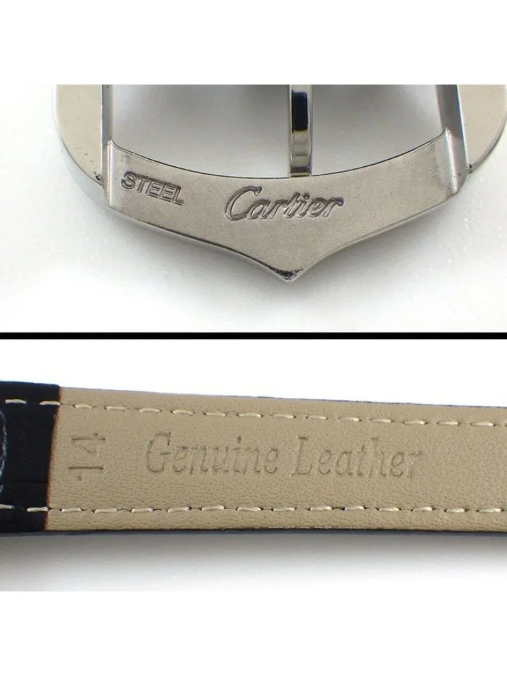 Cartier Watch Rondo Must Silver Dial Roman Index Black Cowhide SS Quartz Analog